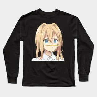 Saber Holding Pencil Sticker Long Sleeve T-Shirt